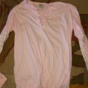 PINK lace down top